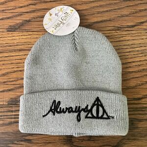 Harry Potter "Always" Gray Beanie Deathly Hallows Winter Knit Cap‎ Unisex NEW